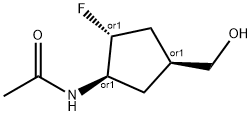 Acetamide, N-[2-fluoro-4-(hydroxymethyl)cyclopentyl]-, (1-alpha-,2-ba-,4-alpha-)- (9CI) Struktur