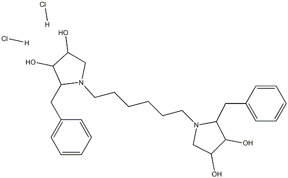 1,6-Bis(3,4-dihydroxy-2-benzylpyrrolidine)hexane Struktur