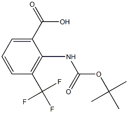 2-(tert-butoxycarbonylamino)-3-(trifluoromethyl)benzoic acid Struktur