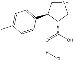 (±)-trans-4-(4-methyl-phenyl)-pyrrolidine-3-carboxylic acidHCl (Rel) Struktur