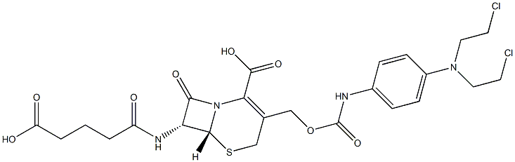 7-(4-carboxybutanamido)cephalosporin mustard Struktur