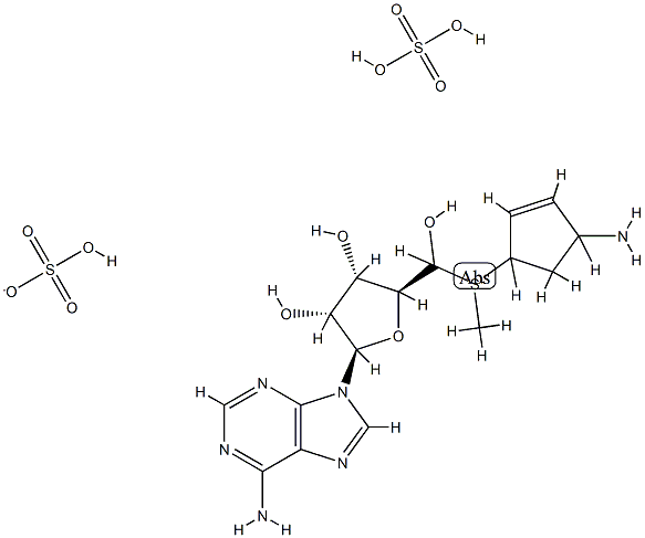 S-(5'-deoxy-5'-adenosyl)-1-ammonio-4-(methylsulfonio)-2-cyclopentene Struktur