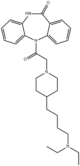 5-((4-(4-(diethylamino)butyl)-1-piperidinyl)acetyl)-10,11-dihydrobenzo(b,e)(1,4)diazepine-11-one Struktur