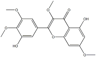 3',5-dihydroxy-3,4'5',7-tetramethoxyflavone Struktur