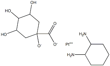 quinato(cyclohexanediamine)platinum(II) Struktur