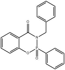 8-benzyl-9-oxo-9-phenyl-10-oxa-8-aza-9$l^{5}-phosphabicyclo[4.4.0]deca -1,3,5-trien-7-one Struktur