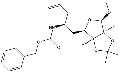 Methyl 5,6-dideoxy-2,3-O-(1-methylethylidene)-6-(2-propen-1-yl)-beta-D-allo-heptofuranoside Struktur