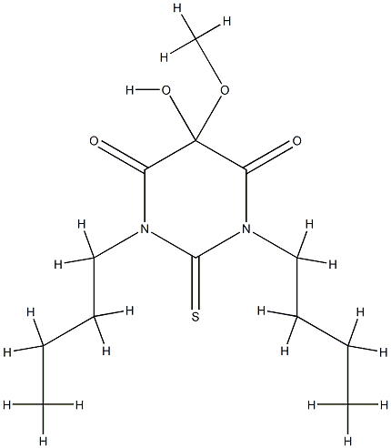 1,3-dibutyl-5-hydroxy-5-methoxy-2-sulfanylidene-1,3-diazinane-4,6-dion e Struktur