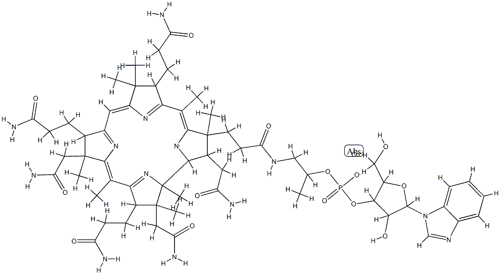 Coalpha-(alpha-5,6-dimethylbenzimidazolyl)-Cobeta-cyanocobamide Struktur