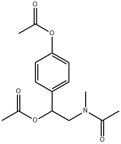 N-(p,β-Dihydroxyphenethyl)-N-methylacetamide diacetate Struktur