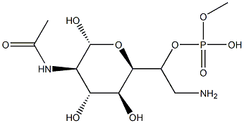 2'-aminoethylphosphoryl(-6)-N-acetylglucosamine Struktur