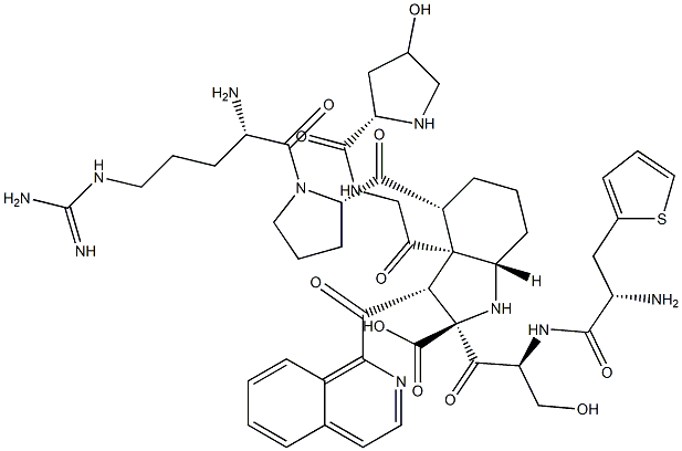 bradykinin, Hyp(3)-Thi(5)-Tic(7)-Oic(8)-desArg(9)- Struktur