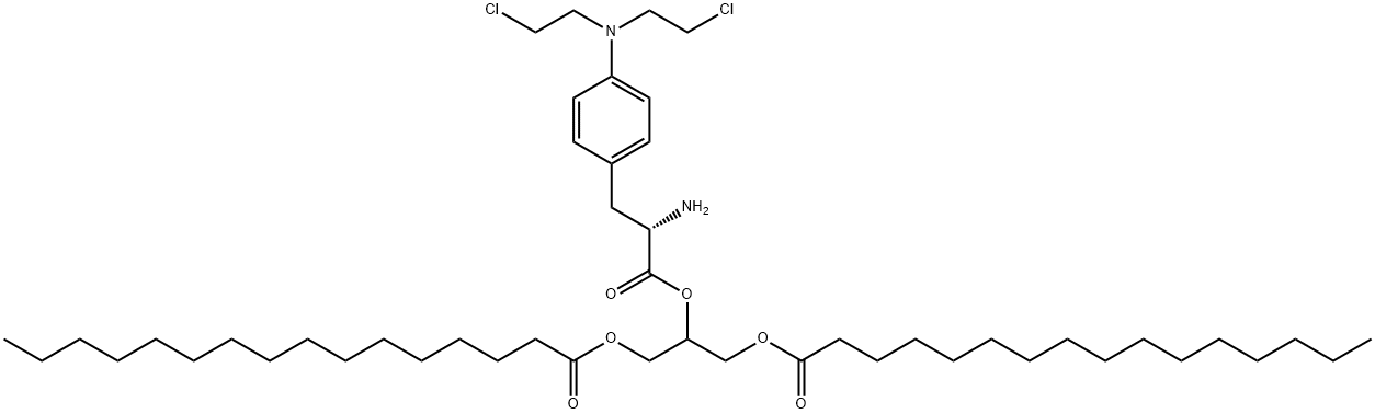 1,3-dipalmitoyl-2-(4'-(bis(2''-chloroethyl)amino)phenylalaninoyl)glycerol Struktur