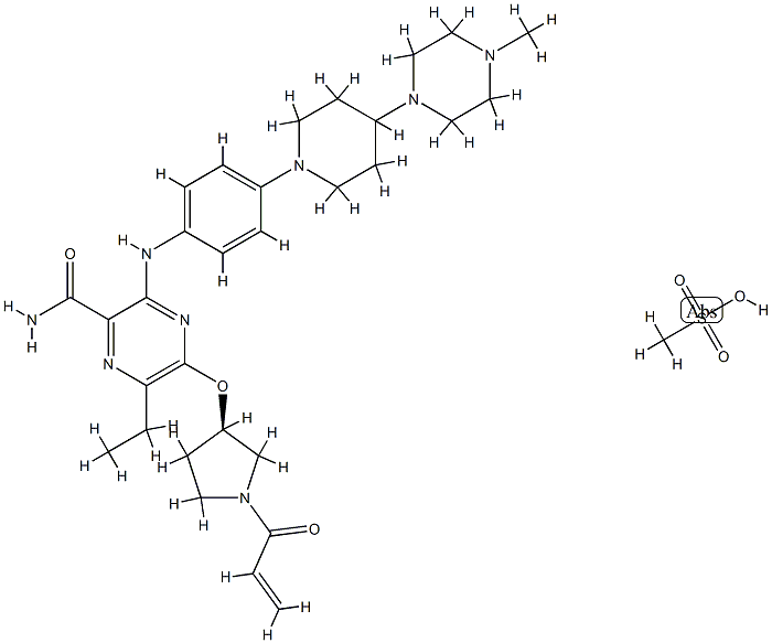 Naquotinib (mesylate) Struktur