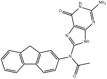 N-(guanin-8-yl)-N-acetyl-2-aminofluorene Struktur