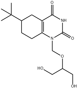 1-N-(1,3-dihydroxy-2-propoxymethyl)-6-(tert-butyl)-5,6,7,8-tetrahydro-2,4-quinazolinedione Struktur