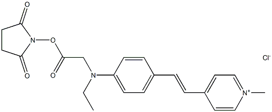 N-ethyl-N-(4-(2-(4-(1-methylpyridino))ethenyl)phenyl)glycine N-hydroxysuccinimide ester Struktur