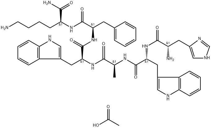 Growth hormone releasing hexapeptide acetate Struktur