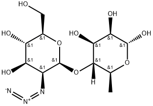 2-azido-2-deoxymannopyranosyl-(1,4)-rhamnopyranose Struktur