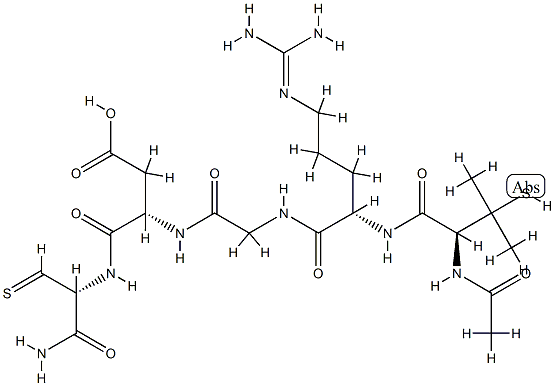 Cyclo(acetylpenicillamyl-arginyl-glycyl-aspartyl-cysteinamide) Struktur