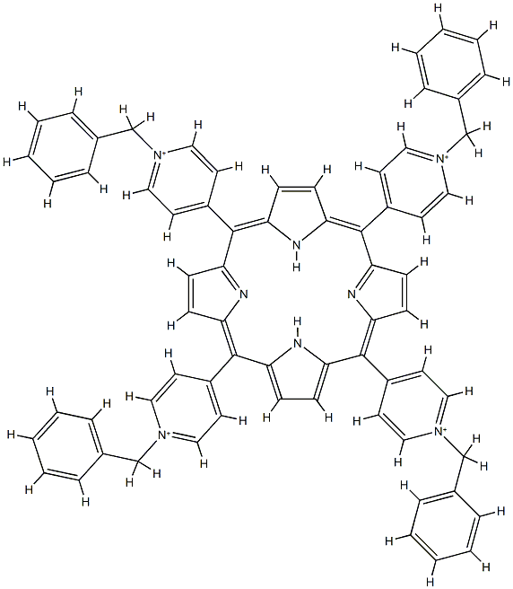 meso-tetrakis(1-benzylpyridinium-4-yl)porphyrin Struktur