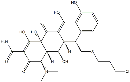 13-((3-chloropropyl)thio)-5-hydroxy-6-deoxytetracycline Struktur