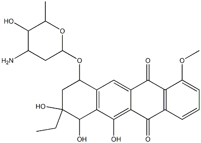 4-O-methyl-6-deoxyoxaunomycin Struktur