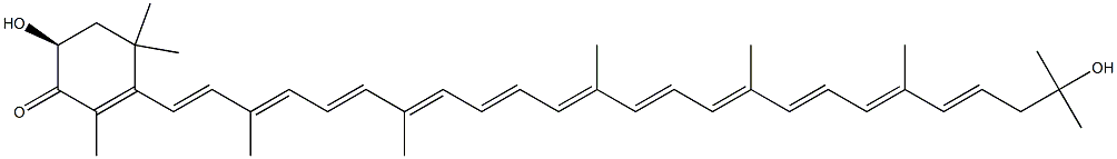 (3S)-3',4'-Didehydro-1',2'-dihydro-1',3-dihydroxy-β,ψ-caroten-4-one Struktur