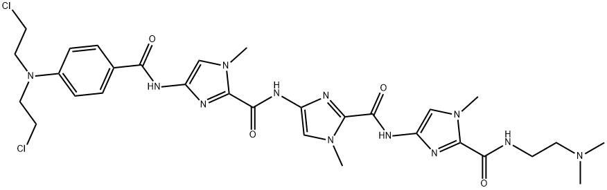 4-[[4-[[4-[[4-[bis(2-chloroethyl)amino]benzoyl]amino]-1-methyl-imidazo le-2-carbonyl]amino]-1-methyl-imidazole-2-carbonyl]amino]-N-(2-dimethy laminoethyl)-1-methyl-imidazole-2-carboxamide Struktur