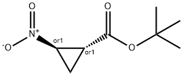 Cyclopropanecarboxylic acid, 2-nitro-, 1,1-dimethylethyl ester, (1R,2R)-rel- Struktur