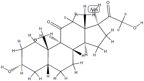 (3R,5R,8S,9S,10S,13S,14S,17R)-9,12,12-trideuterio-17-(2,2-dideuterio-2-hydroxyacetyl)-3,17-dihydroxy-10,13-dimethyl-2,3,4,5,6,7,8,14,15,16-decahydro-1H-cyclopenta[a]phenanthren-11-one Struktur