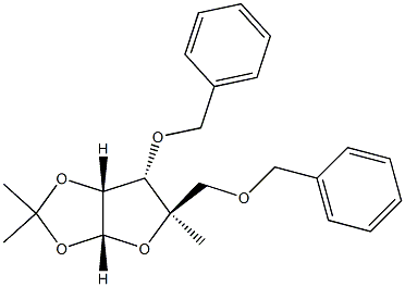 3,5-di-O-benzyl-1,2-isopropylidene-4C-methylribofuranose Struktur