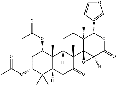 (13α,17aα)-1α,3α-Bis(acetyloxy)-14β,15β:21,23-diepoxy-4,4,8-trimethyl-D-homo-24-nor-17-oxa-5α-chola-20,22-diene-7,16-dione Struktur