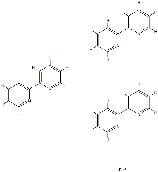 tris(2,2'-bipyridyl)-Fe(II) complex Struktur