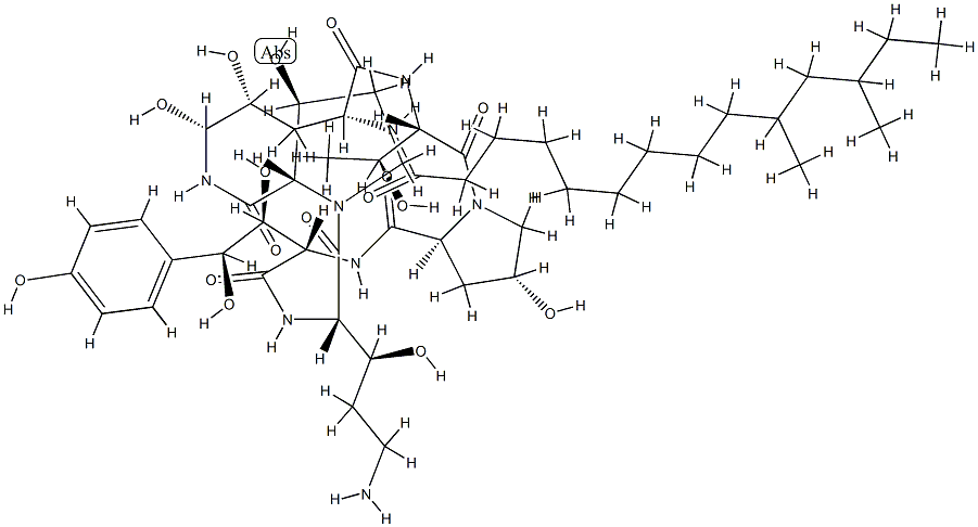 Pneumocandin B0,5-[(3R)-3-hydroxy-L-ornithine]- Struktur