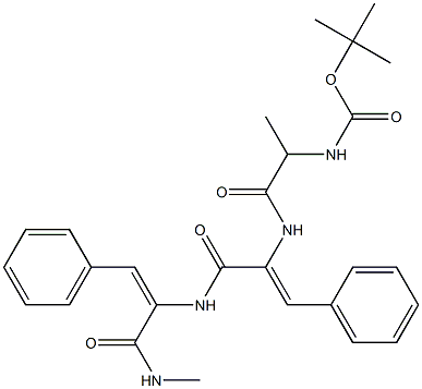 tert-butyloxycarbonylalanyl-dehydrophenylalanyl-(N-methyl)dehydrophenylalaninamide Struktur