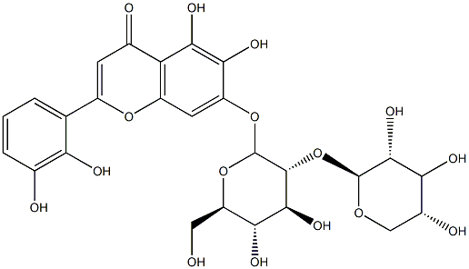 6-HYDROXYLUTEOLIN-7-O-beta-D-glucosyl-[1->2]-xyloside Struktur