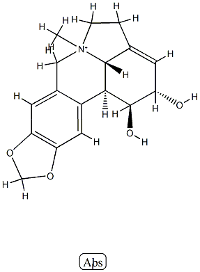 (1S,2S,3a1S,12bS)-1,2-dihydroxy-6-methyl-1,2,3a1,4,5,6,7,12b-octahydro-[1,3]dioxolo[4,5-j]pyrrolo[3,2,1-de]phenanthridin-6-ium iodide Struktur