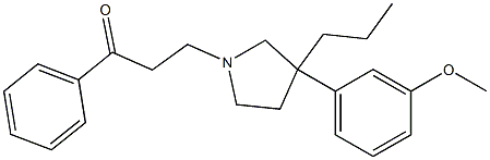 β-[3-(m-Methoxyphenyl)-3-propyl-1-pyrrolidinyl]propiophenone Struktur