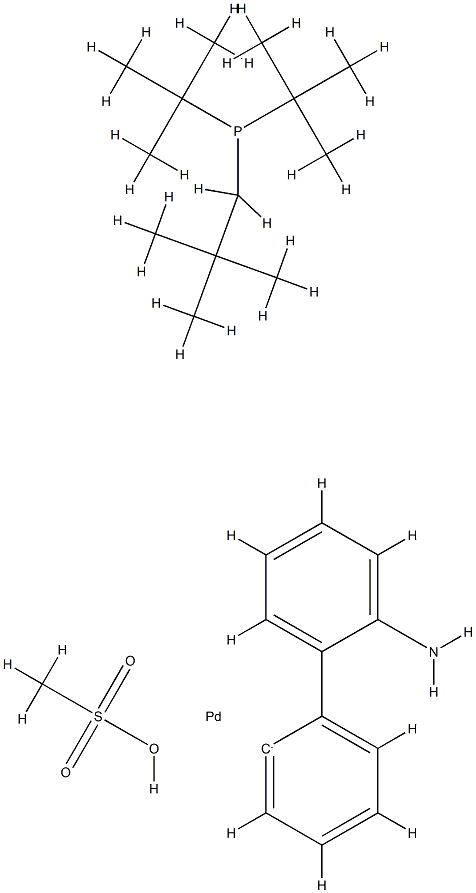 Methanesulfonato(di-t-butylneopentylphosphine)(2'-amino-1,1'-biphenyl-2-yl)palladium(II) Struktur