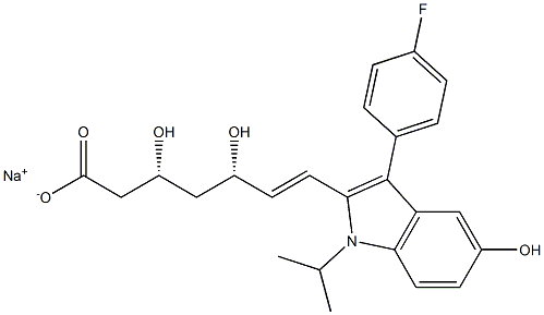 [R*,S*-(E)]-(±)-7-[3-(4-Fluorophenyl)-5-hydroxy-1-(1-Methylethyl)-1H-indol-2-yl]-3,5-dihydroxy-6-heptenoic Acid MonosodiuM Salt Struktur