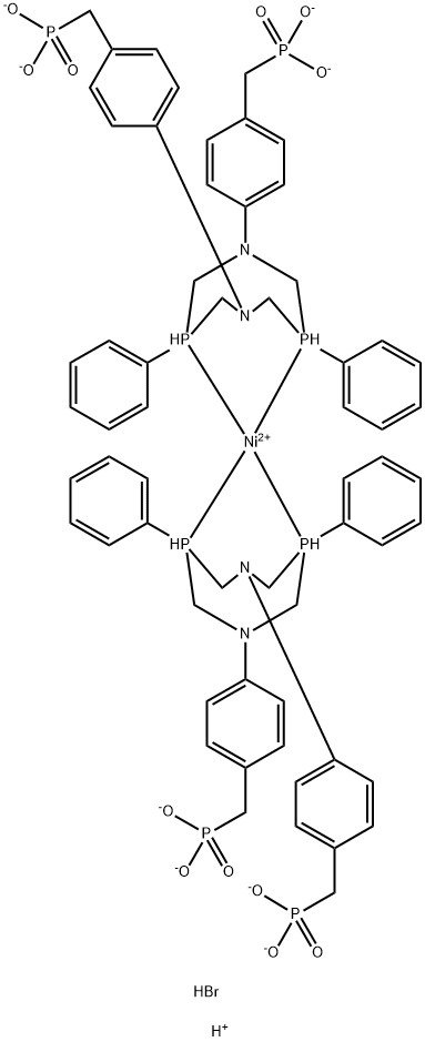 Bis{P,P'-1,5-diphenyl-3,7-bis[(4-hydrogenphosphonate)phenyl]-1,5,3,7-diazadiphosphocine} nickel(II) bromide (hydrogen bromide adduct) Struktur