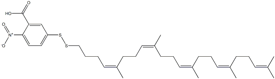 3-carboxy-4-nitrophenyldithio-1,1',2-trisnorsqualene Struktur