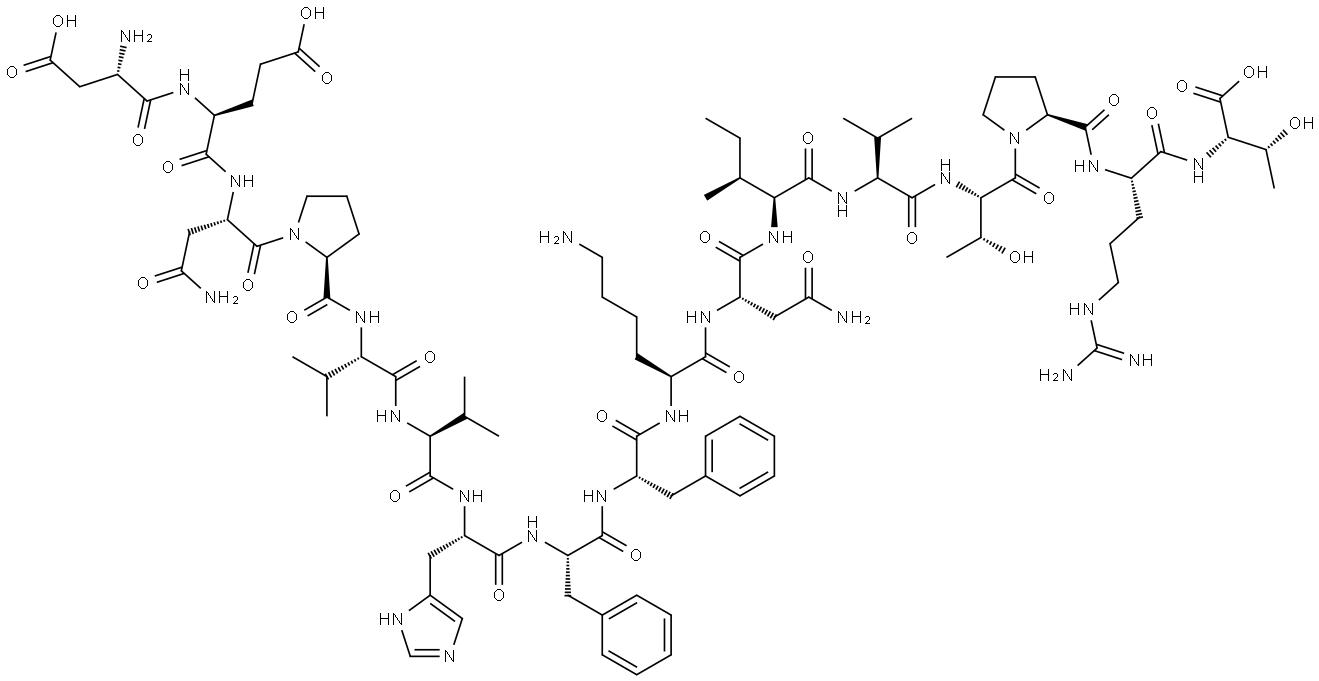 L-Threonine, L-a-aspartyl-L-a-glutaMyl-L-asparaginyl-L-prolyl-L-valyl-L-valyl-L-histidyl-L- phenylalanyl-L-phenylalanyl-L-lysyl-L-asparaginyl-L-isoleucyl-L-valyl-L-thre onyl-L-prolyl-L-arginy Struktur