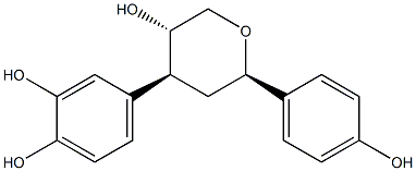 4-[(2R)-3,4,5,6-Tetrahydro-5α-hydroxy-2-(4-hydroxyphenyl)-2H-pyran-4β-yl]-1,2-benzenediol Struktur