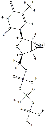 1-(2',3'-epithio-2',3'-dideoxy-beta-D-lyxofuranosyl)thymine 5'-triphosphate Struktur