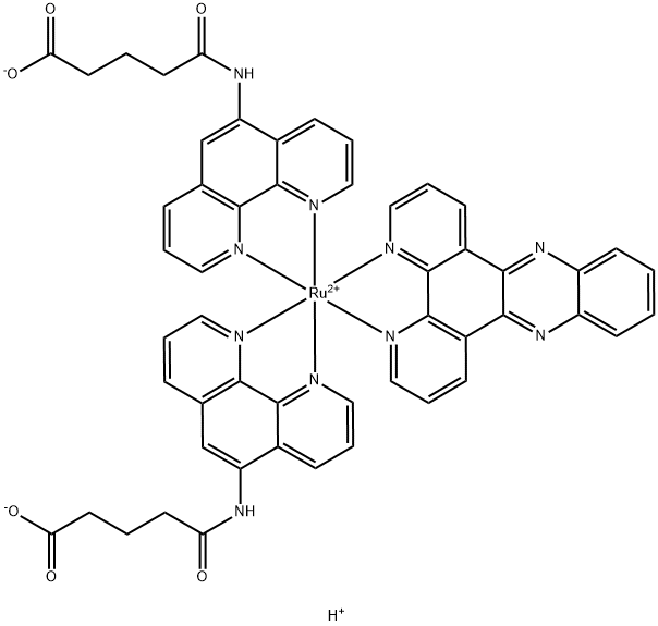 bis(phenanthroline)(dipyridophenazine)ruthenium(II) Struktur