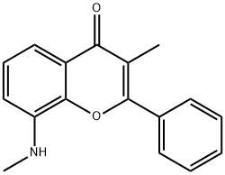 4H-1-Benzopyran-4-one,3-methyl-8-(methylamino)-2-phenyl-(9CI) Struktur