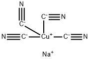 trisodium tetra(cyano-C)cuprate(3-) Struktur