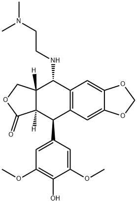 4'-O-demethyl-4-((2''-(dimethylamino)ethyl)amino)-4-desoxypodophyllotoxin Struktur